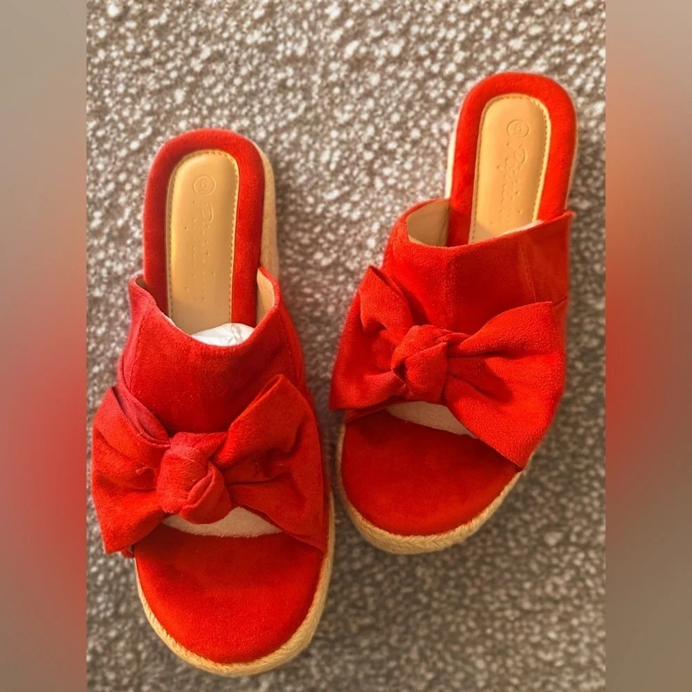 NEW WOMENS PIEPIEBUY PLATFORM ESPADRILLE SLIP ON WEDGE SANDALS  SIZE 6